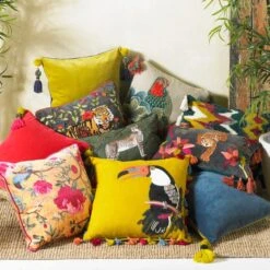 Paoletti Chinoiserie Gold Floral Cushion -Home Decor Shop 1000152778 alt05