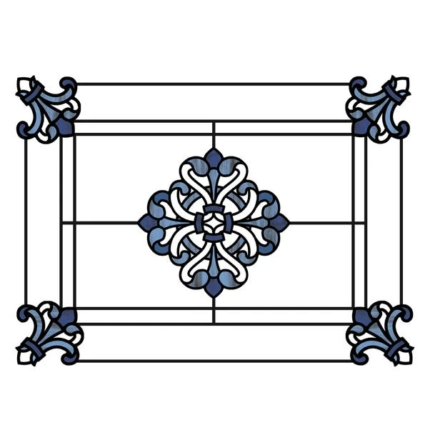 Blue Medici Static Stained Glass Window Film 3 Blue Medici Static Stained Glass Window Film - Image 3