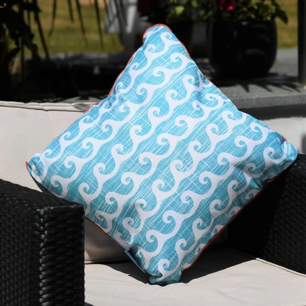 Aruba Blue Water Resistant Outdoor Cushion 2 Aruba Blue Water Resistant Outdoor Cushion - Image 2