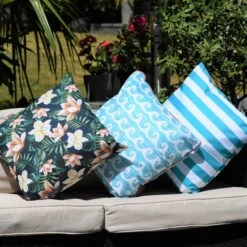 Aruba Blue Water Resistant Outdoor Cushion 10 Aruba Blue Water Resistant Outdoor Cushion -Home Decor Shop 1000169710 alt04