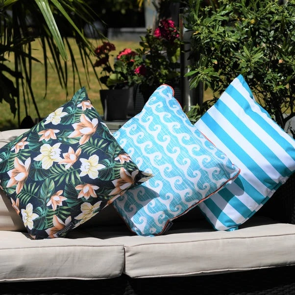 Aruba Blue Water Resistant Outdoor Cushion 5 Aruba Blue Water Resistant Outdoor Cushion - Image 5