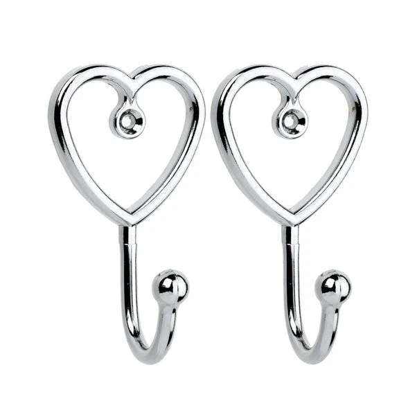 Pack Of 2 Chrome Heart Curtain Hooks 1 Pack Of 2 Chrome Heart Curtain Hooks