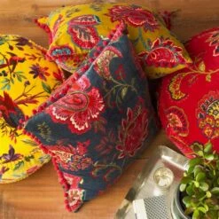 Paoletti Malisa Floral Velvet Cushion -Home Decor Shop 30659160 alt05