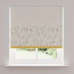 Scandi Flowers Natural Blackout Roller Blind -Home Decor Shop 30674831 alt02