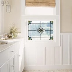 Blue Alden Static Stained Glass Window Film