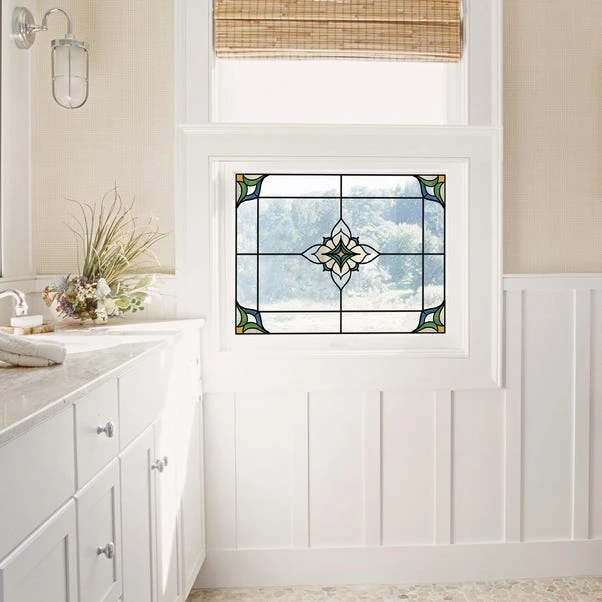 Blue Alden Static Stained Glass Window Film 1 Blue Alden Static Stained Glass Window Film