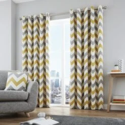 Fusion Chevron Eyelet Curtains -Home Decor Shop 30695384 alt01