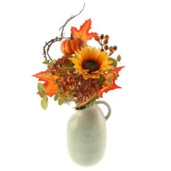 Artificial Autumn Sunflower Bouquet In Ceramic Plant Pot -Home Decor Shop 30724527 alt04