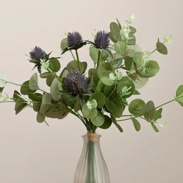 Artificial Thistle And Eucalyptus Lilac Bouquet 2 Artificial Thistle And Eucalyptus Lilac Bouquet - Image 2