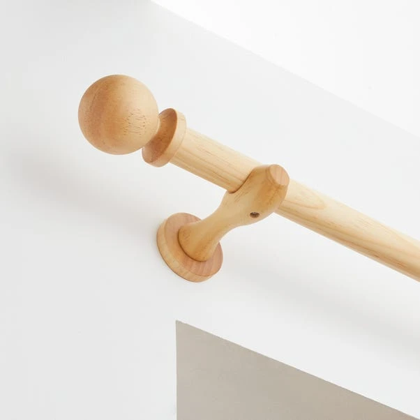 Enzo Fixed Wooden Curtain Pole With Rings 16 Enzo Fixed Wooden Curtain Pole With Rings - Image 16