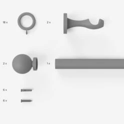 Enzo Fixed Wooden Curtain Pole With Rings 29 Enzo Fixed Wooden Curtain Pole With Rings -Home Decor Shop 30735622 alt09