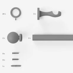 Enzo Fixed Wooden Curtain Pole With Rings 24 Enzo Fixed Wooden Curtain Pole With Rings -Home Decor Shop 30735623 alt09