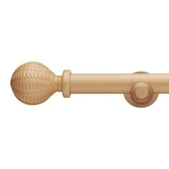 Pretty Boho Fixed Wooden Curtain Pole With Rings -Home Decor Shop 30758709 alt01