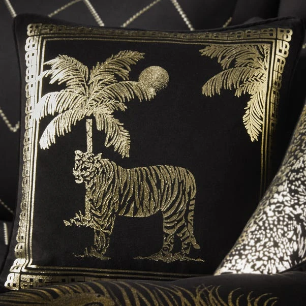 Laurence Llewelyn-Bowen Tiger Tiger Black Cushion 1 Laurence Llewelyn-Bowen Tiger Tiger Black Cushion