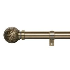 Hammered Effect Extendable Metal Eyelet Curtain Pole -Home Decor Shop 30768826 alt01