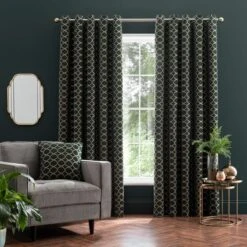 Chenille Ogee Eyelet Curtains -Home Decor Shop 30769412 alt01