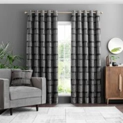 Prague Chenille Eyelet Curtains -Home Decor Shop 30769469 alt01