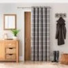 Highland Check Eyelet Door Curtains