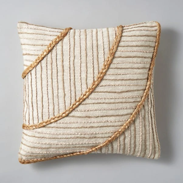 Artisan Jute Abstract Natural Cushion Cover 2 Artisan Jute Abstract Natural Cushion Cover - Image 2