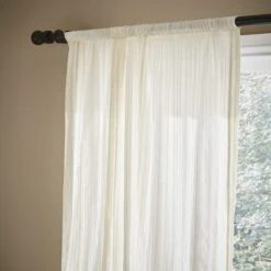 Pineapple Elephant Zofia Broderie Anglaise Slot Top Voile Curtain Panel -Home Decor Shop 30800832