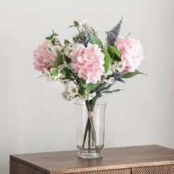 Artificial Pink Matilda Hydrangea Bouquet -Home Decor Shop 30801538 alt02