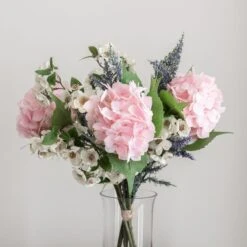 Artificial Pink Matilda Hydrangea Bouquet -Home Decor Shop 30801538 alt03