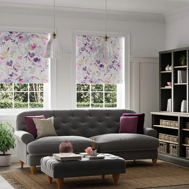 Watercolour Floral Pink Blackout Roller Blind 9 Watercolour Floral Pink Blackout Roller Blind - Image 9