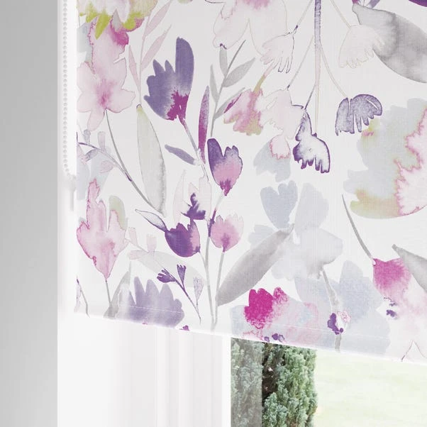 Watercolour Floral Pink Blackout Roller Blind 4 Watercolour Floral Pink Blackout Roller Blind - Image 4