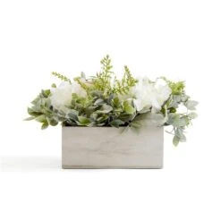 Artificial Bouquet In Grey Wooden Plant Pot -Home Decor Shop 30827882 alt02