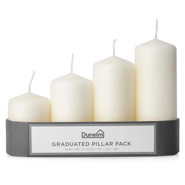 Set Of 4 Graduated Pillar Candles 1 Set Of 4 Graduated Pillar Candles