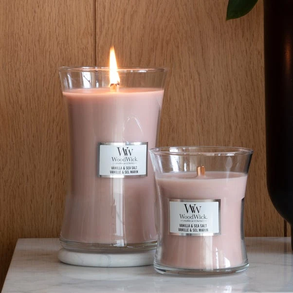 Woodwick Vanilla & Sea Salt Large Hourglass Crackle Candle 2 Woodwick Vanilla & Sea Salt Large Hourglass Crackle Candle - Image 2