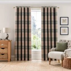Highland Check Eyelet Curtains 38 Highland Check Eyelet Curtains -Home Decor Shop 30839557 alt01