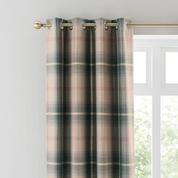 Highland Check Eyelet Curtains 1 Highland Check Eyelet Curtains