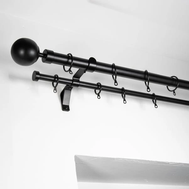 Oslo Double Layer Extendable Metal Curtain Pole With Rings 16 Oslo Double Layer Extendable Metal Curtain Pole With Rings - Image 16