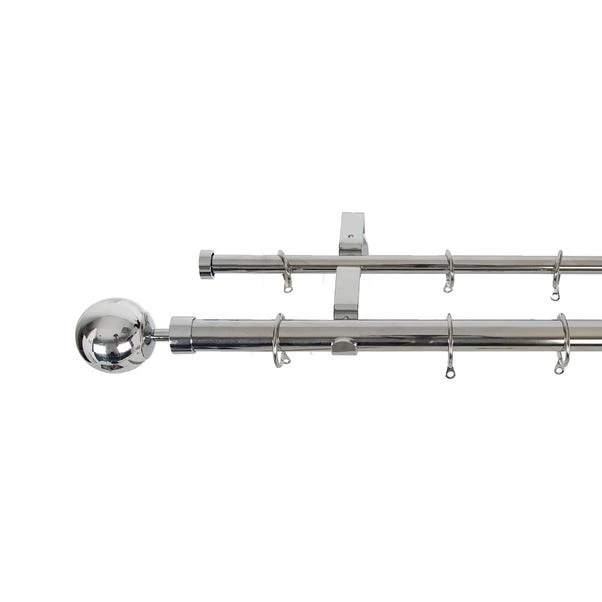 Oslo Double Layer Extendable Metal Curtain Pole With Rings 8 Oslo Double Layer Extendable Metal Curtain Pole With Rings - Image 8