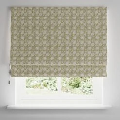 Woodblock Floral Blackout Roman Blind 38 Woodblock Floral Blackout Roman Blind -Home Decor Shop 30855063 alt03