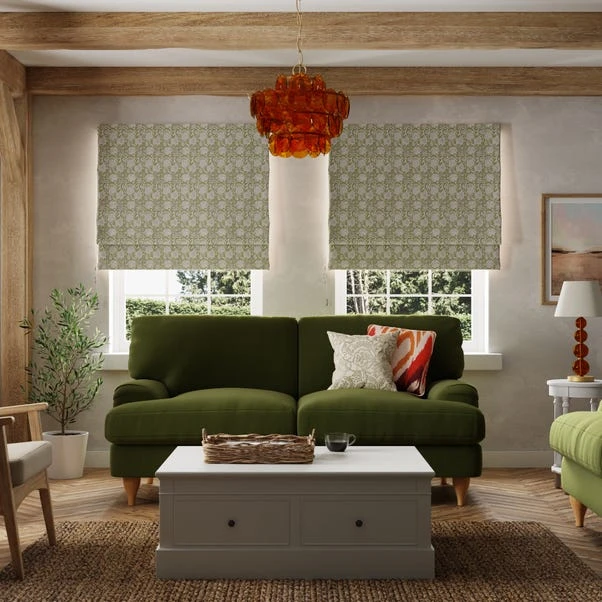 Woodblock Floral Blackout Roman Blind 11 Woodblock Floral Blackout Roman Blind - Image 11