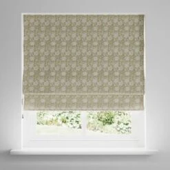 Woodblock Floral Blackout Roman Blind 27 Woodblock Floral Blackout Roman Blind -Home Decor Shop 30855066 alt02