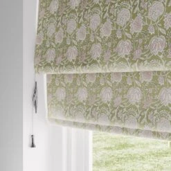 Woodblock Floral Blackout Roman Blind 29 Woodblock Floral Blackout Roman Blind -Home Decor Shop 30855066 alt04