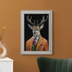 Gentleman Stag By Louise Brown Framed Print