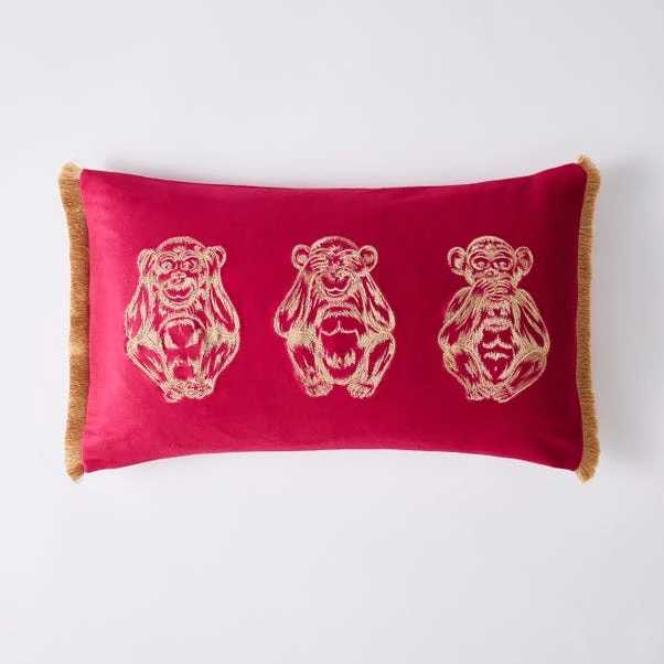 Three Monkeys Velvet Cushion 1 Three Monkeys Velvet Cushion