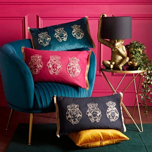 Three Monkeys Velvet Cushion 5 Three Monkeys Velvet Cushion - Image 5