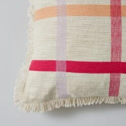 Woven Check Cotton Square Cushion -Home Decor Shop 30864442 alt04