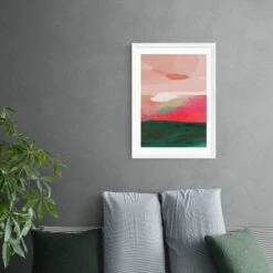 East End Prints Green & Pink Abstract II Framed Print -Home Decor Shop 30865332