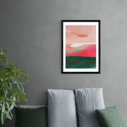 East End Prints Green & Pink Abstract II Framed Print -Home Decor Shop 30865334