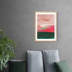 East End Prints Green & Pink Abstract II Framed Print -Home Decor Shop 30865339