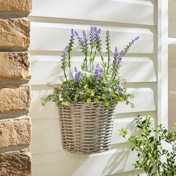 Artificial Lavender In Wall Mounted Planter 1 Artificial Lavender In Wall Mounted Planter