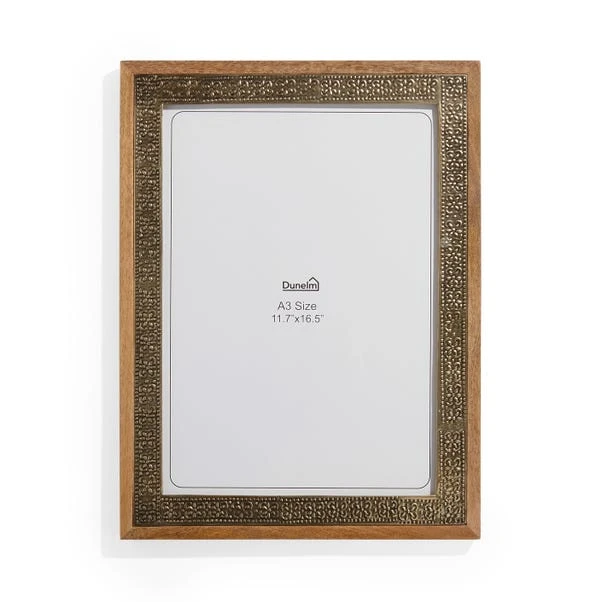 Detailed Gold Metal Wooden Edge Photo Frame 4 Detailed Gold Metal Wooden Edge Photo Frame - Image 4