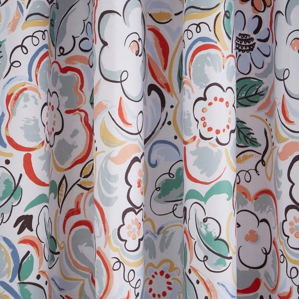 Heart And Soul Ayva Floral Blackout Eyelet Curtains 2 Heart And Soul Ayva Floral Blackout Eyelet Curtains - Image 2