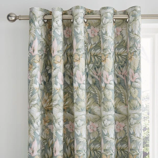 Soft Tropics Blackout Eyelet Curtains 7 Soft Tropics Blackout Eyelet Curtains - Image 7